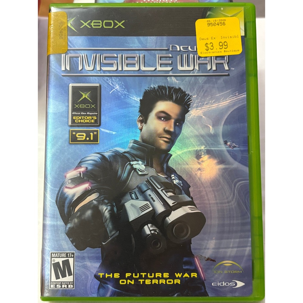 XBOX Deus Ex Invisible War Game Disc Case Manual‎ Included